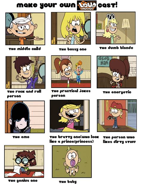 The loud house cast meme - Jul 31, 2016 · Here's the similarities meme of Kick Buttowski characters and The Loud House characters. Lincoln: The Middle Child - Kick Buttowski. Lori: The Bossy One - Kendall Perkins. Leni: The Dumb Blondie - Gunther Magnuson. Luna: The Rock and Roll Person - Scarlett Rosetti. Luan: The Practical Jokes Person - Mabel Pines. 